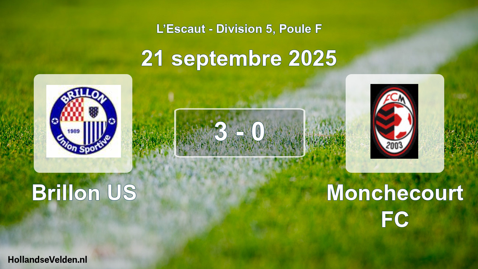 Match joué: Brillon US - Monchecourt FC 3 - 0 (21 septembre 2025)