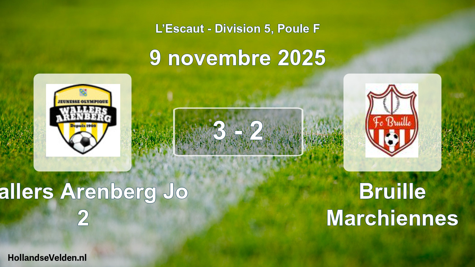 Match joué: Wallers Arenberg Jo 2 - Bruille Marchiennes 3 - 2 (9 novembre 2025)