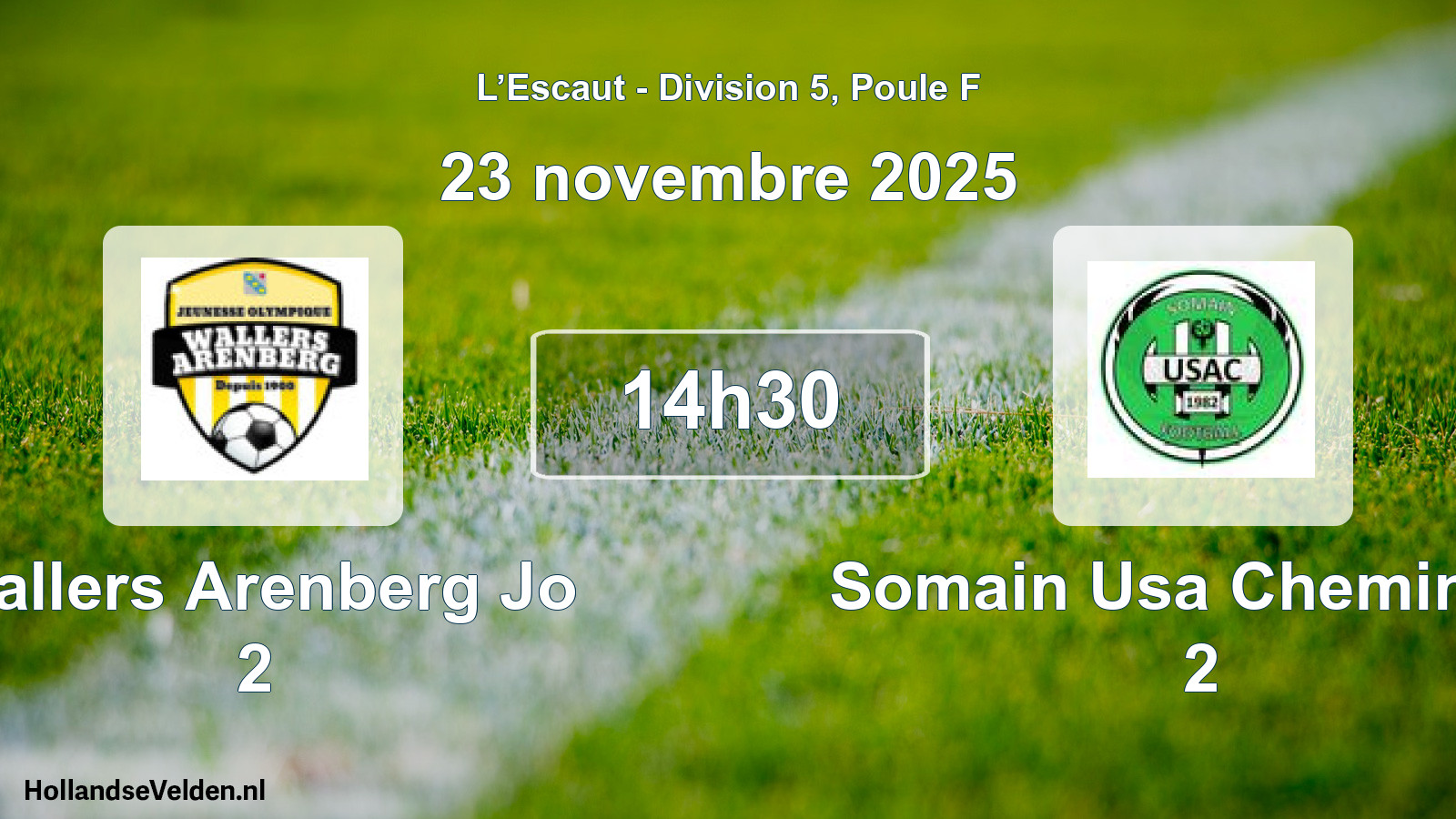Match programmé: Wallers Arenberg Jo 2 - Somain Usa Cheminots 2 (23 novembre 2025)