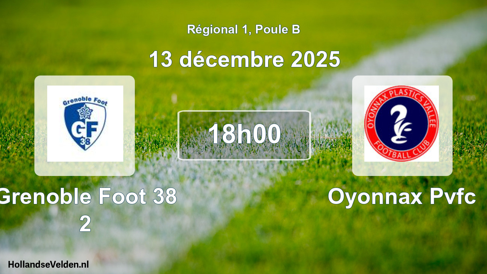 Geplande wedstrijd: Grenoble Foot 38 2 - Oyonnax Pvfc (13 december 2025)