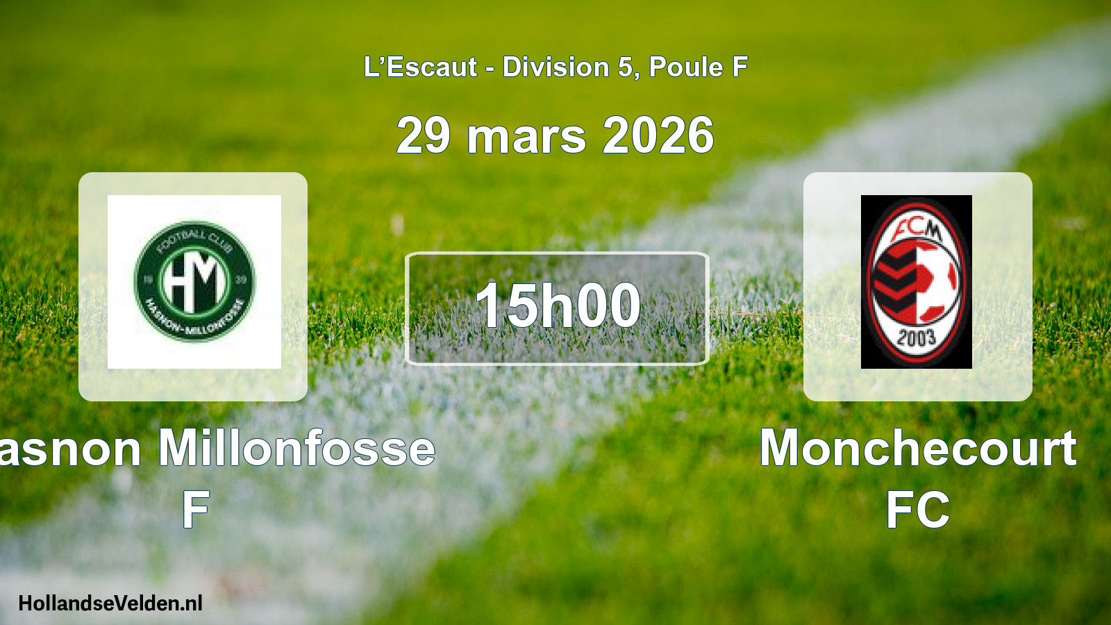 Scheduled Match: Hasnon Millonfosse F - Monchecourt FC (29 March 2026)