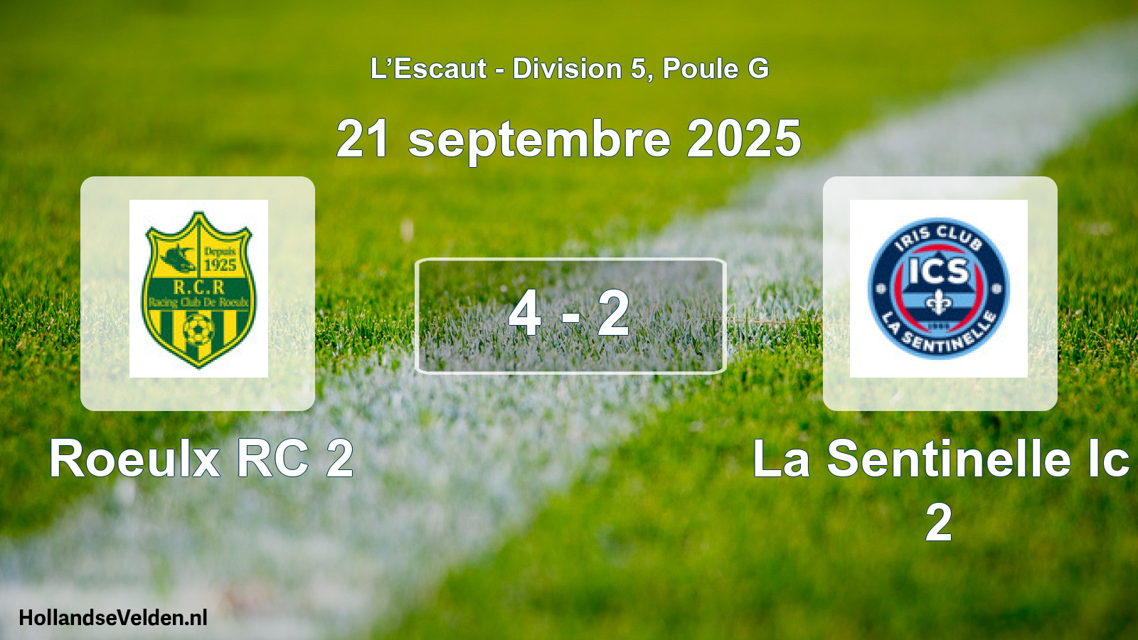 Match joué: Roeulx RC 2 - La Sentinelle Ic 2 4 - 2 (21 septembre 2025)
