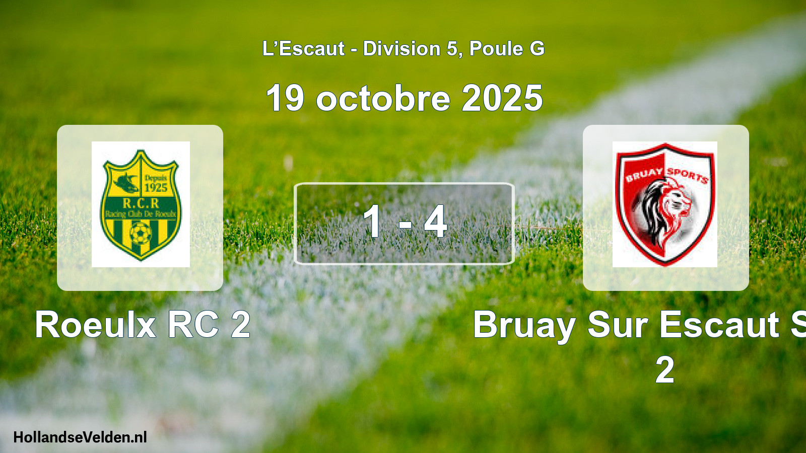 Match joué: Roeulx RC 2 - Bruay Sur Escaut Spo 2 1 - 4 (19 octobre 2025)