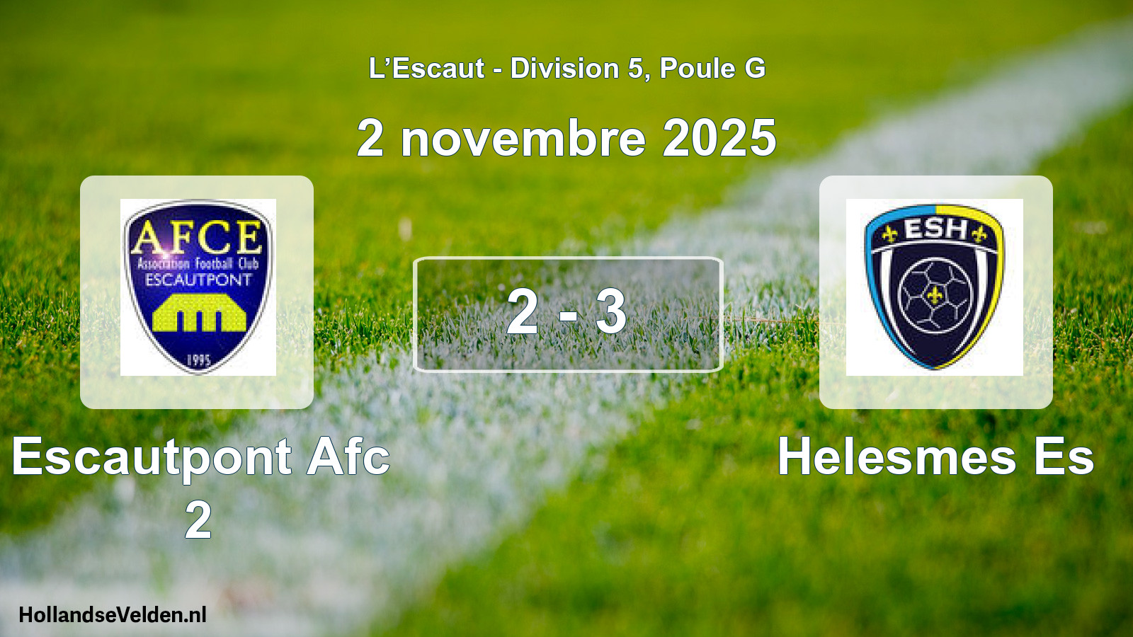 Match joué: Escautpont Afc 2 - Helesmes Es 2 - 3 (2 novembre 2025)