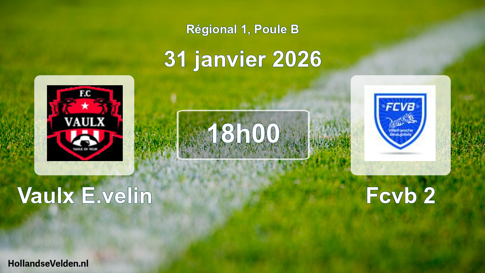 Geplande wedstrijd: Vaulx E.velin - Fcvb 2 (31 janvier 2026)