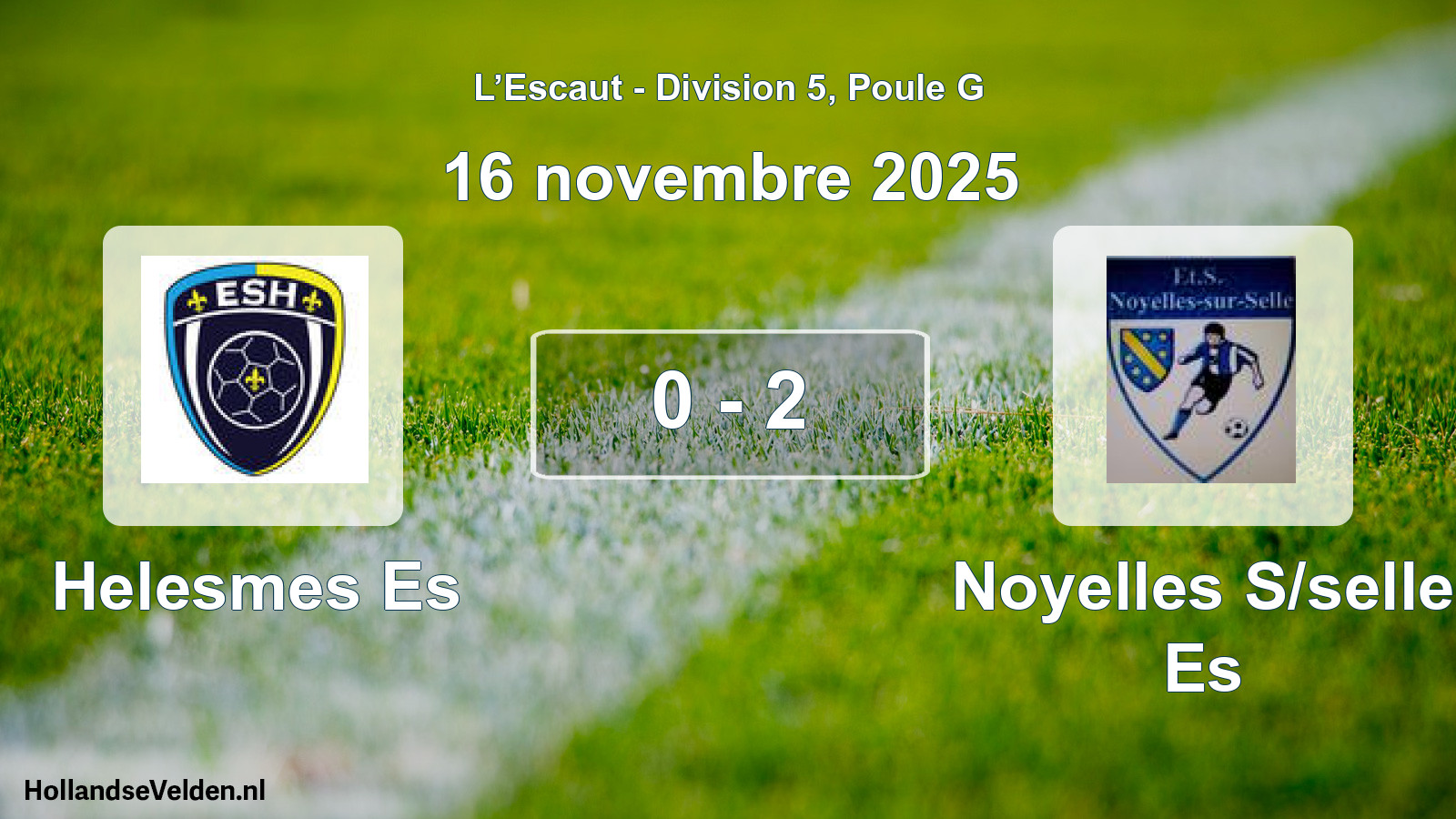 Match joué: Helesmes Es - Noyelles S/selle Es 0 - 2 (16 novembre 2025)