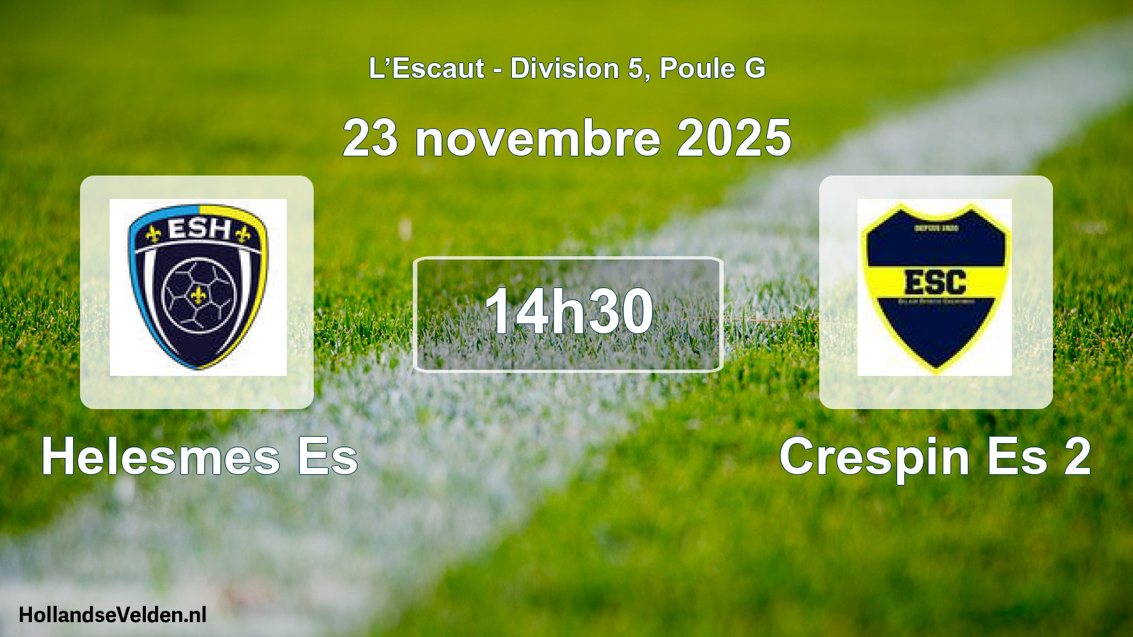 Match programmé: Helesmes Es - Crespin Es 2 (23 novembre 2025)