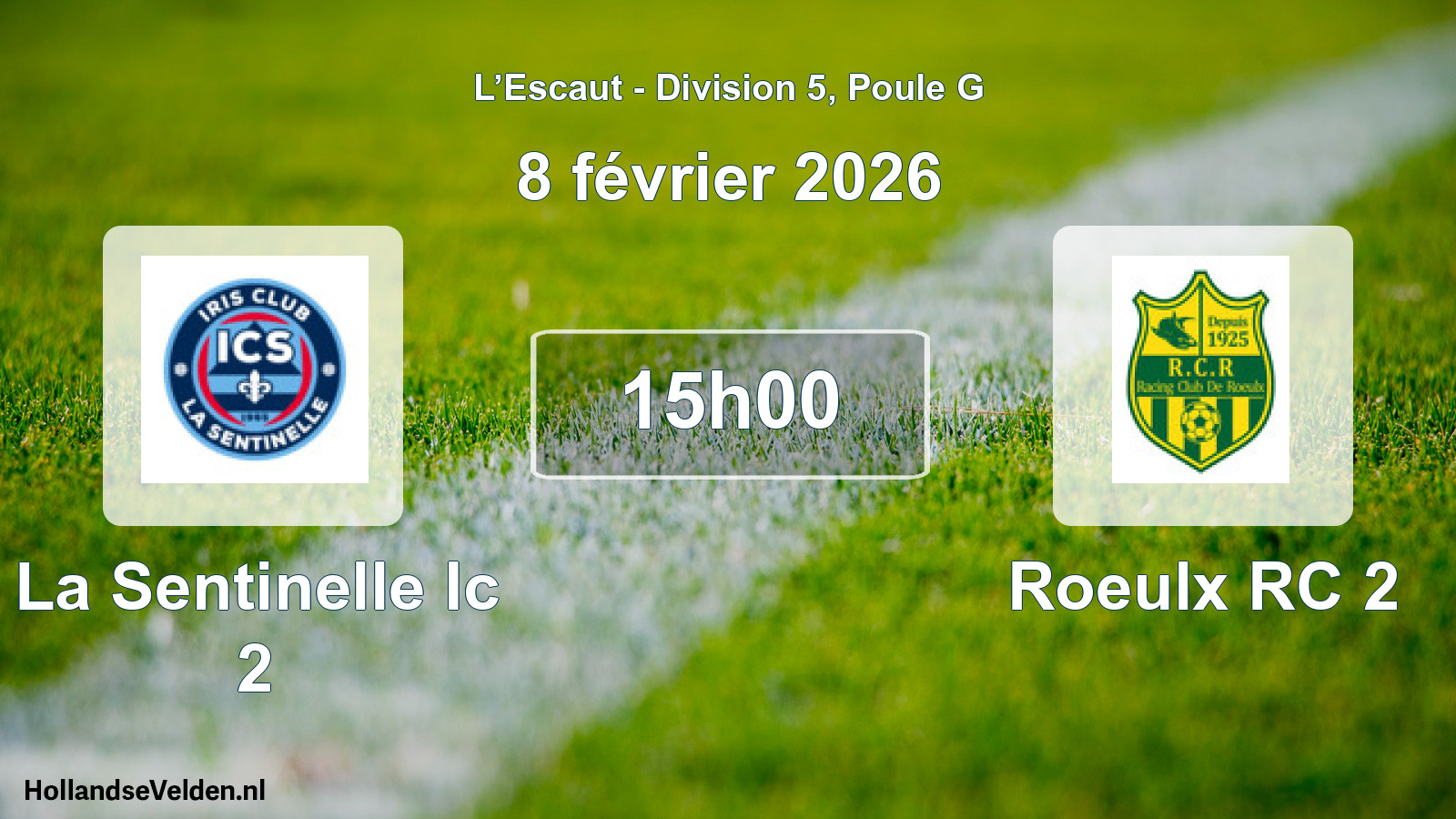 Match programmé: La Sentinelle Ic 2 - Roeulx RC 2 (8 février 2026)