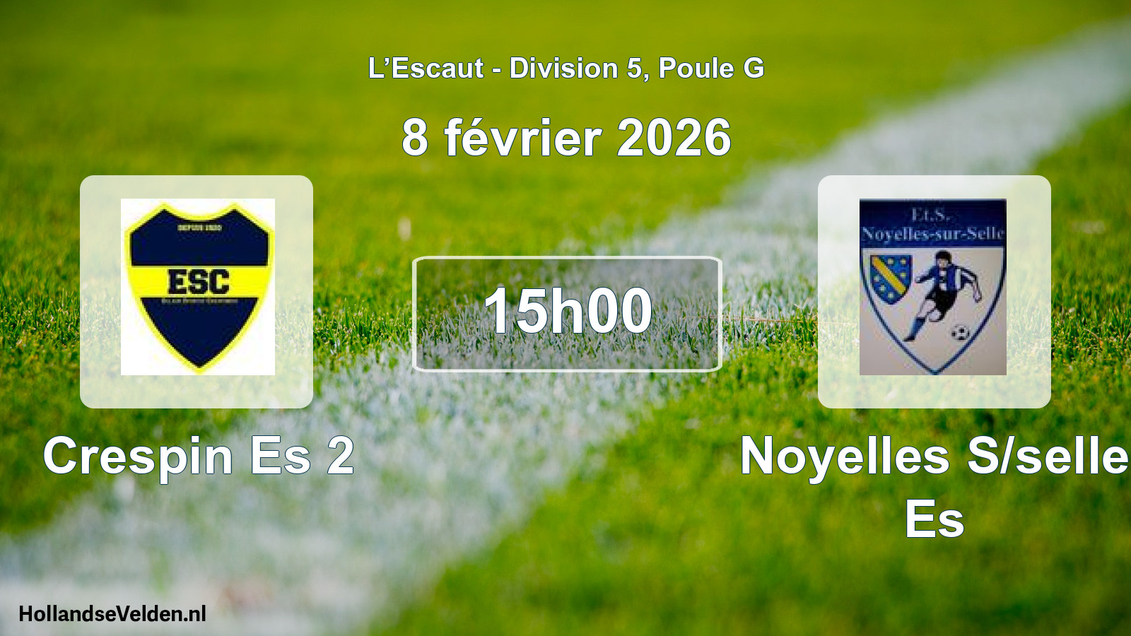 Match programmé: Crespin Es 2 - Noyelles S/selle Es (8 février 2026)