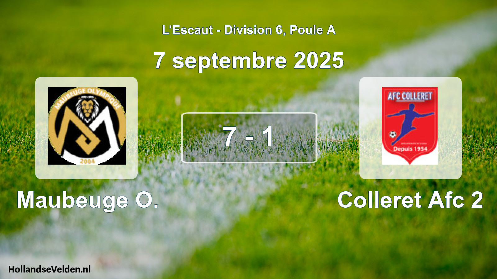 Match joué: Maubeuge O. - Colleret Afc 2 7 - 1 (7 septembre 2025)