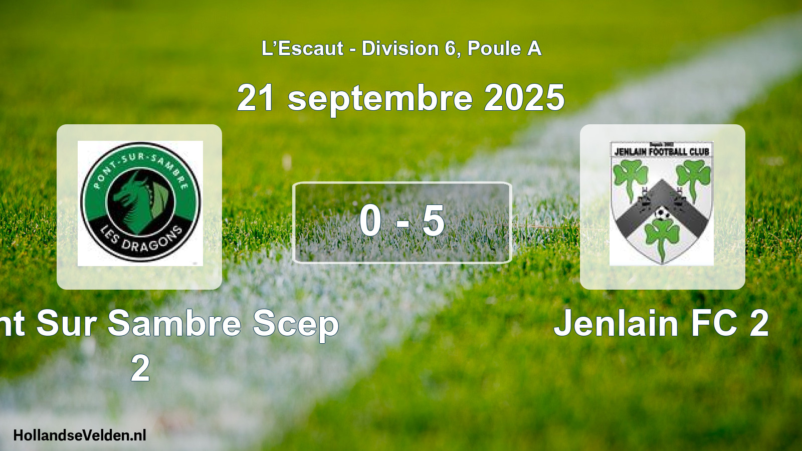 Match joué: Pont Sur Sambre Scep 2 - Jenlain FC 2 0 - 5 (21 septembre 2025)