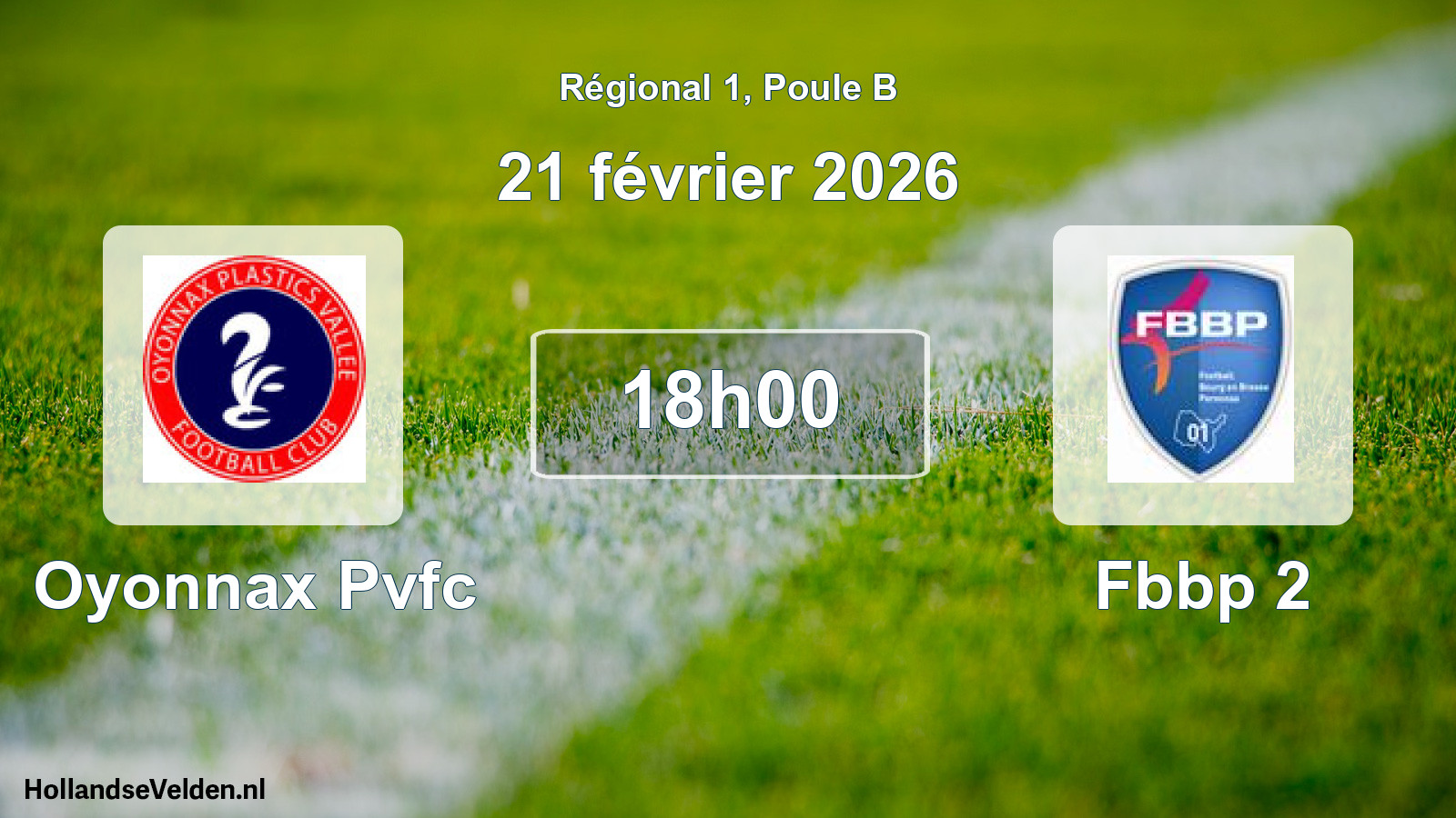 Geplande wedstrijd: Oyonnax Pvfc - Fbbp 2 (21 février 2026)