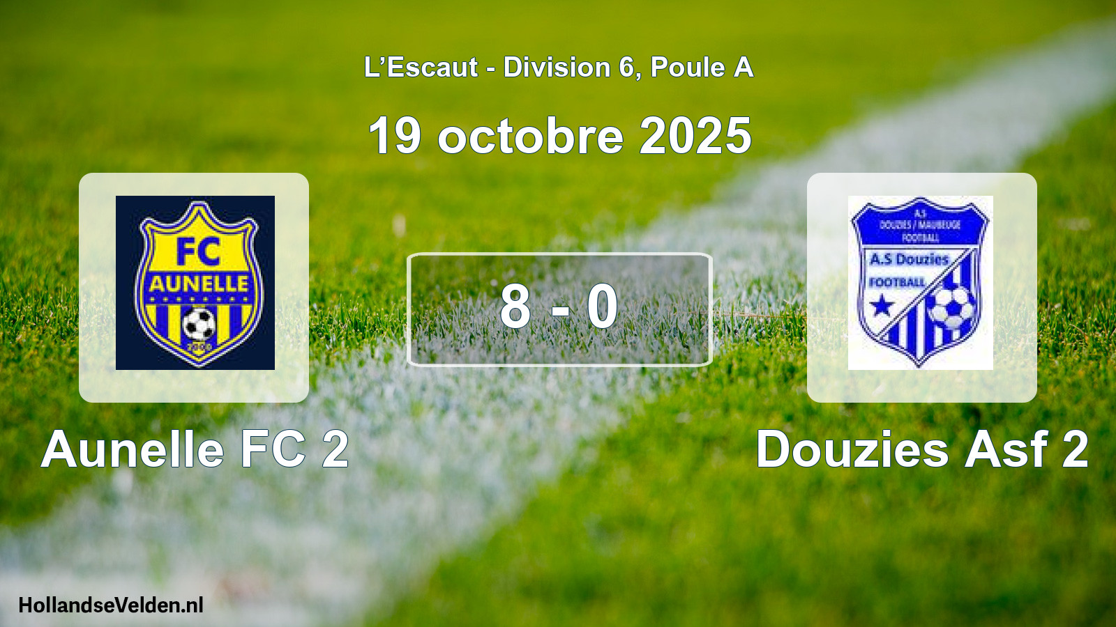 Gespeelde wedstrijd: Aunelle FC 2 - Douzies Asf 2 8 - 0 (19 oktober 2025)