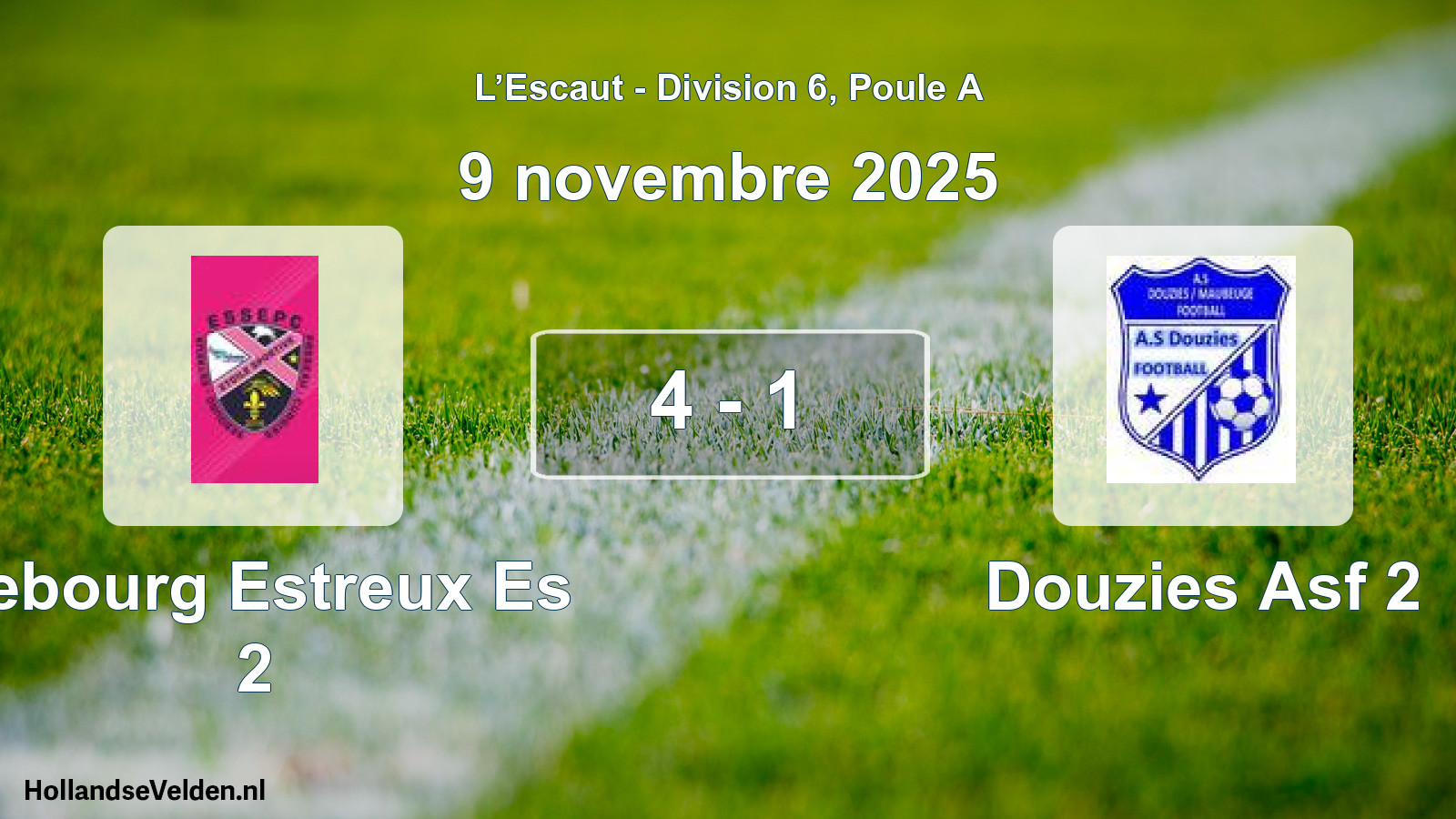 Gespeelde wedstrijd: Sebourg Estreux Es 2 - Douzies Asf 2 4 - 1 (9 november 2025)