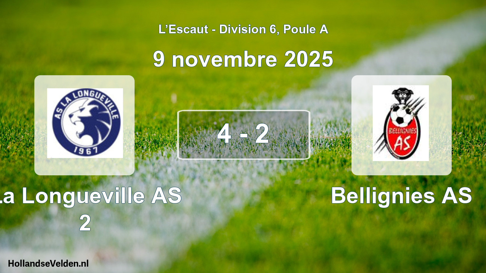 Gespeelde wedstrijd: La Longueville AS 2 - Bellignies AS 4 - 2 (9 november 2025)