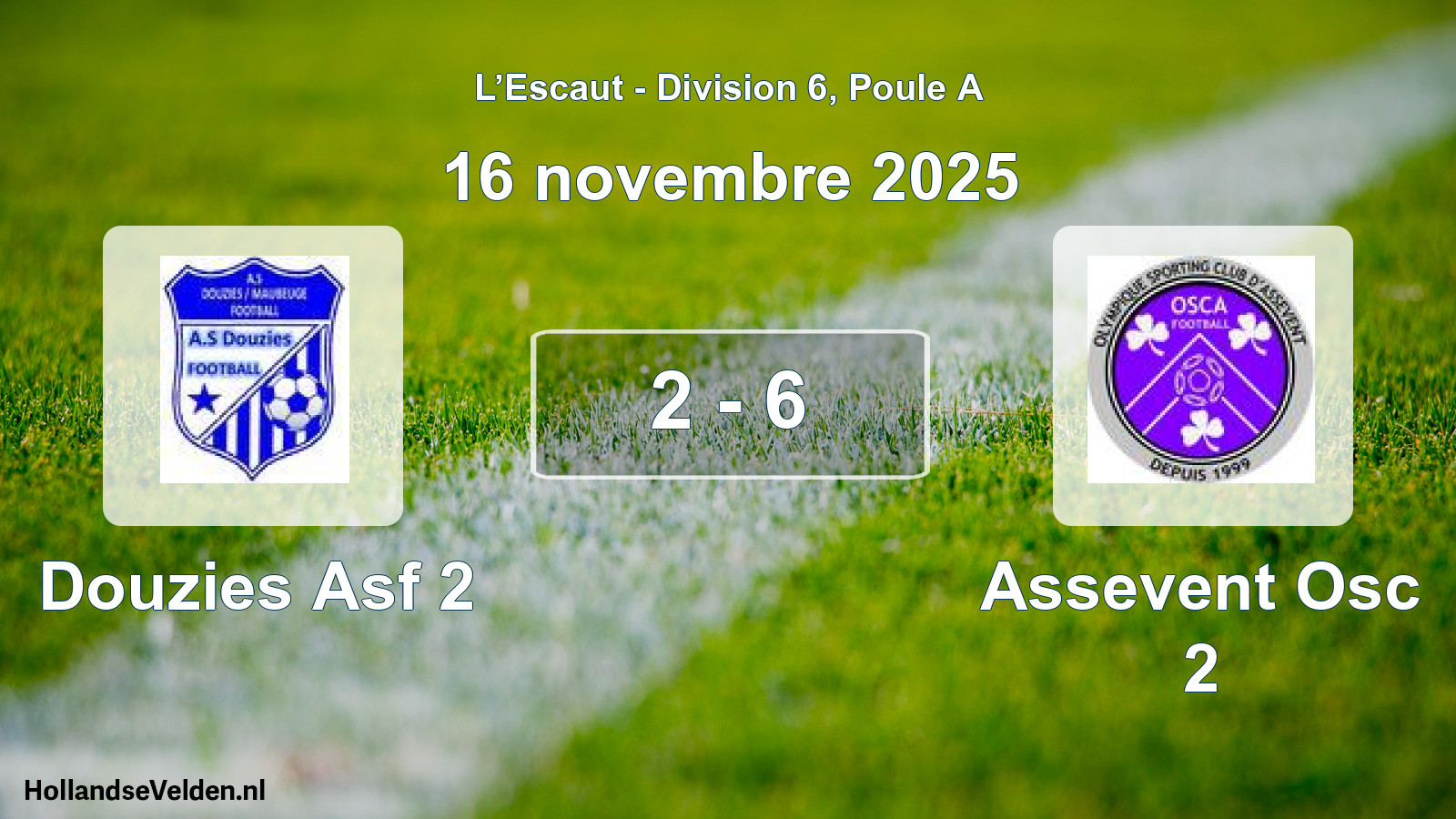 Match joué: Douzies Asf 2 - Assevent Osc 2 2 - 6 (16 novembre 2025)