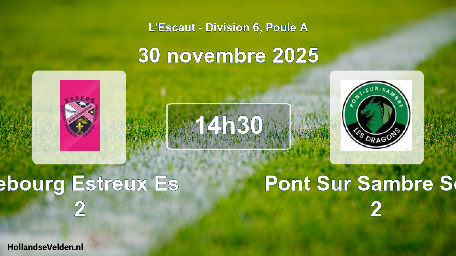 Match programmé: Sebourg Estreux Es 2 - Pont Sur Sambre Scep 2 (30 novembre 2025)