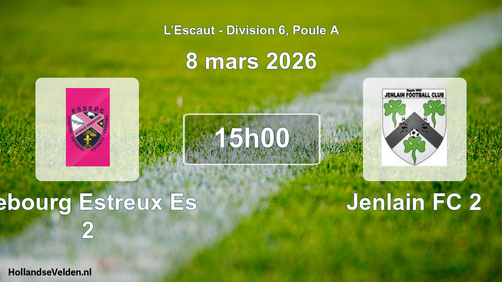 Match programmé: Sebourg Estreux Es 2 - Jenlain FC 2 (8 mars 2026)