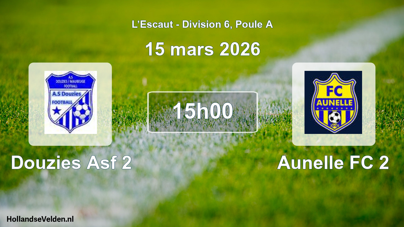Match programmé: Douzies Asf 2 - Aunelle FC 2 (15 mars 2026)