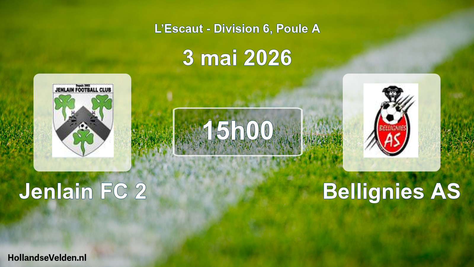 Match programmé: Jenlain FC 2 - Bellignies AS (3 mai 2026)