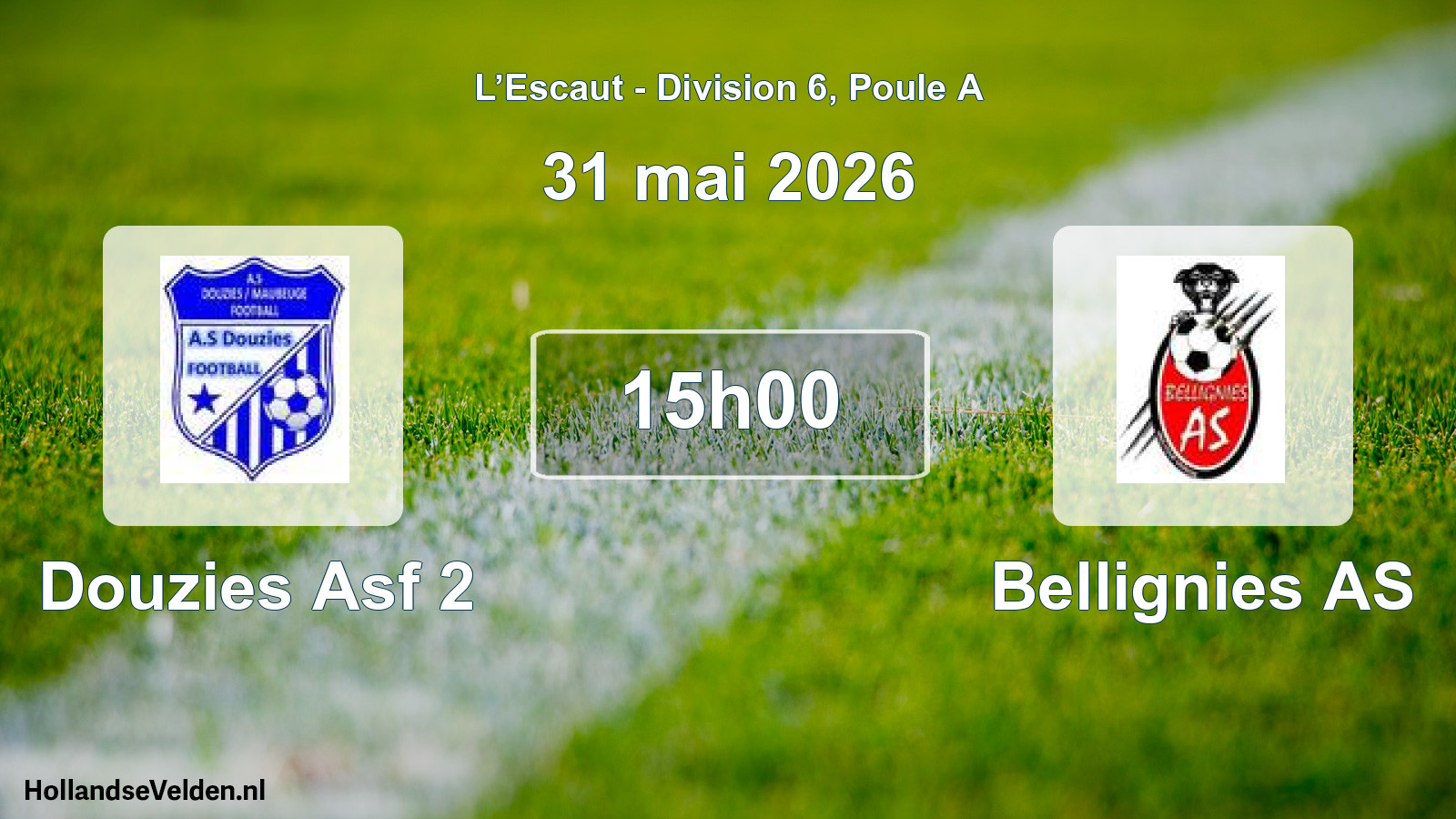 Match programmé: Douzies Asf 2 - Bellignies AS (31 mai 2026)