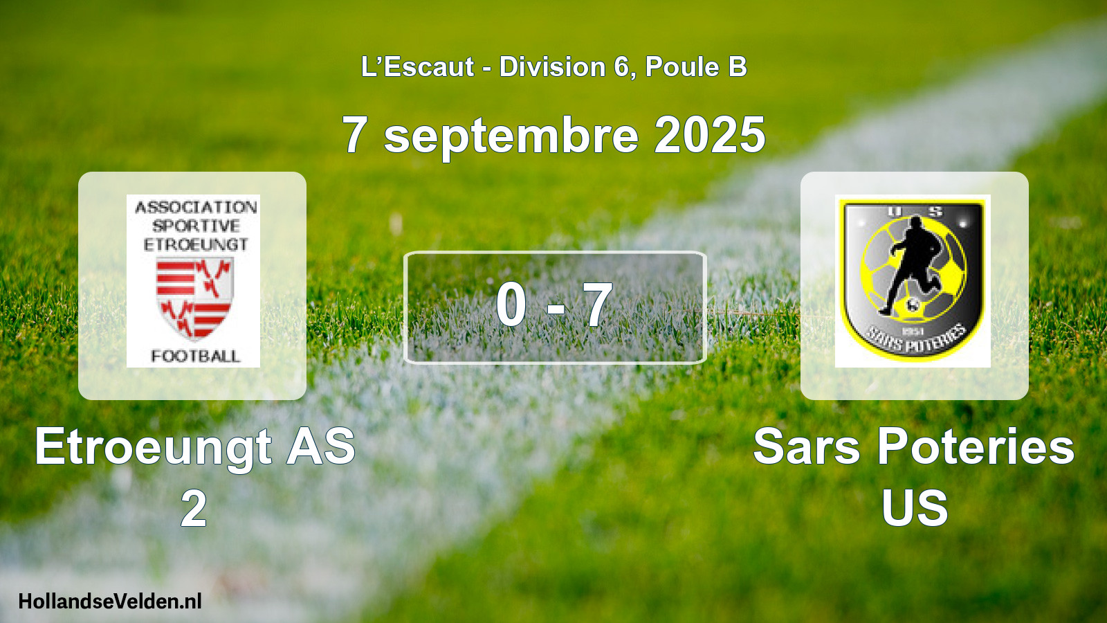 Match joué: Etroeungt AS 2 - Sars Poteries US 0 - 7 (7 septembre 2025)