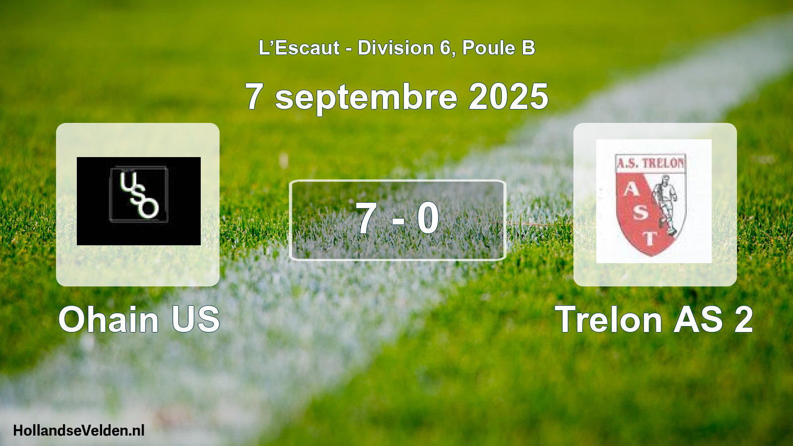 Match joué: Ohain US - Trelon AS 2 7 - 0 (7 septembre 2025)
