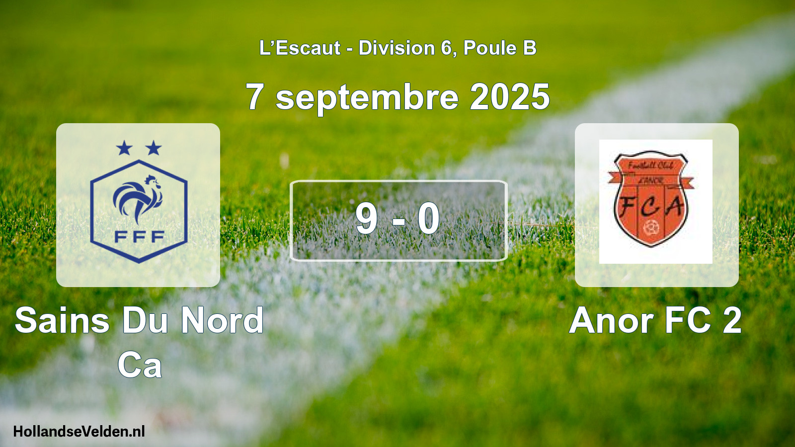 Match joué: Sains Du Nord Ca - Anor FC 2 9 - 0 (7 septembre 2025)