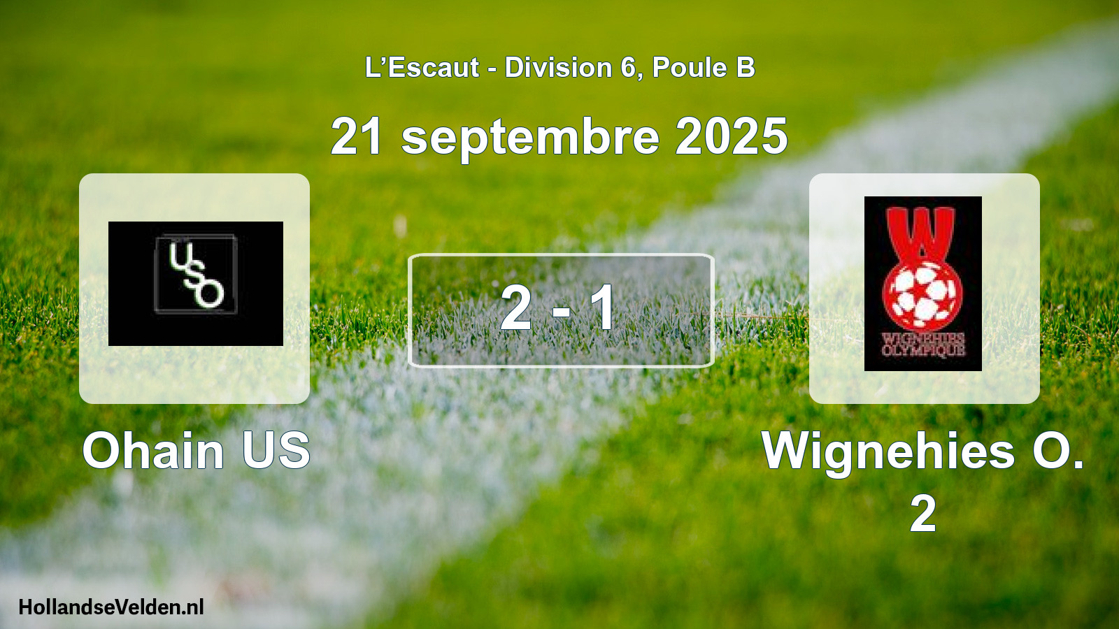 Match joué: Ohain US - Wignehies O. 2 2 - 1 (21 septembre 2025)