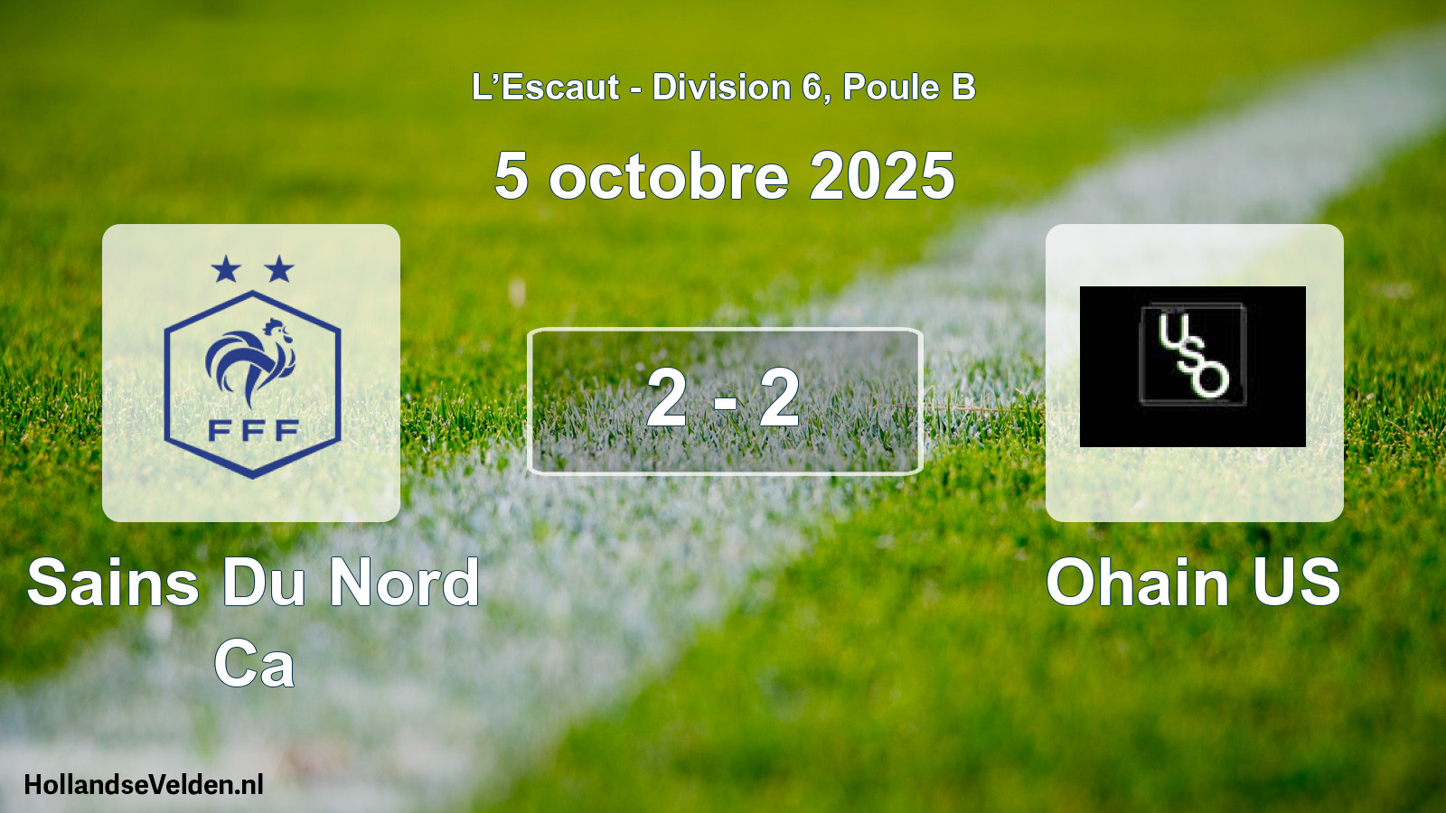 Match joué: Sains Du Nord Ca - Ohain US 2 - 2 (5 octobre 2025)
