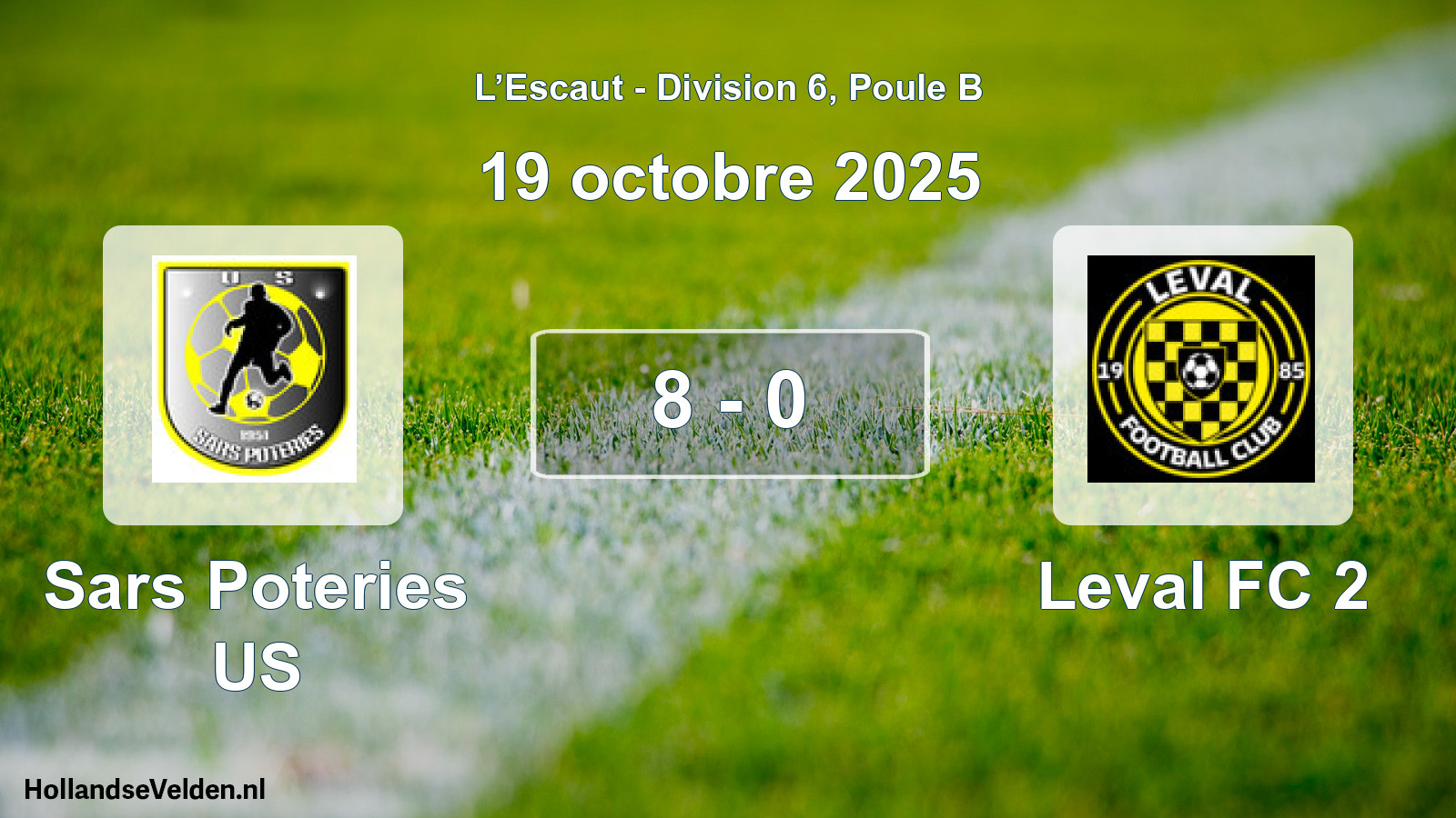 Match joué: Sars Poteries US - Leval FC 2 8 - 0 (19 octobre 2025)