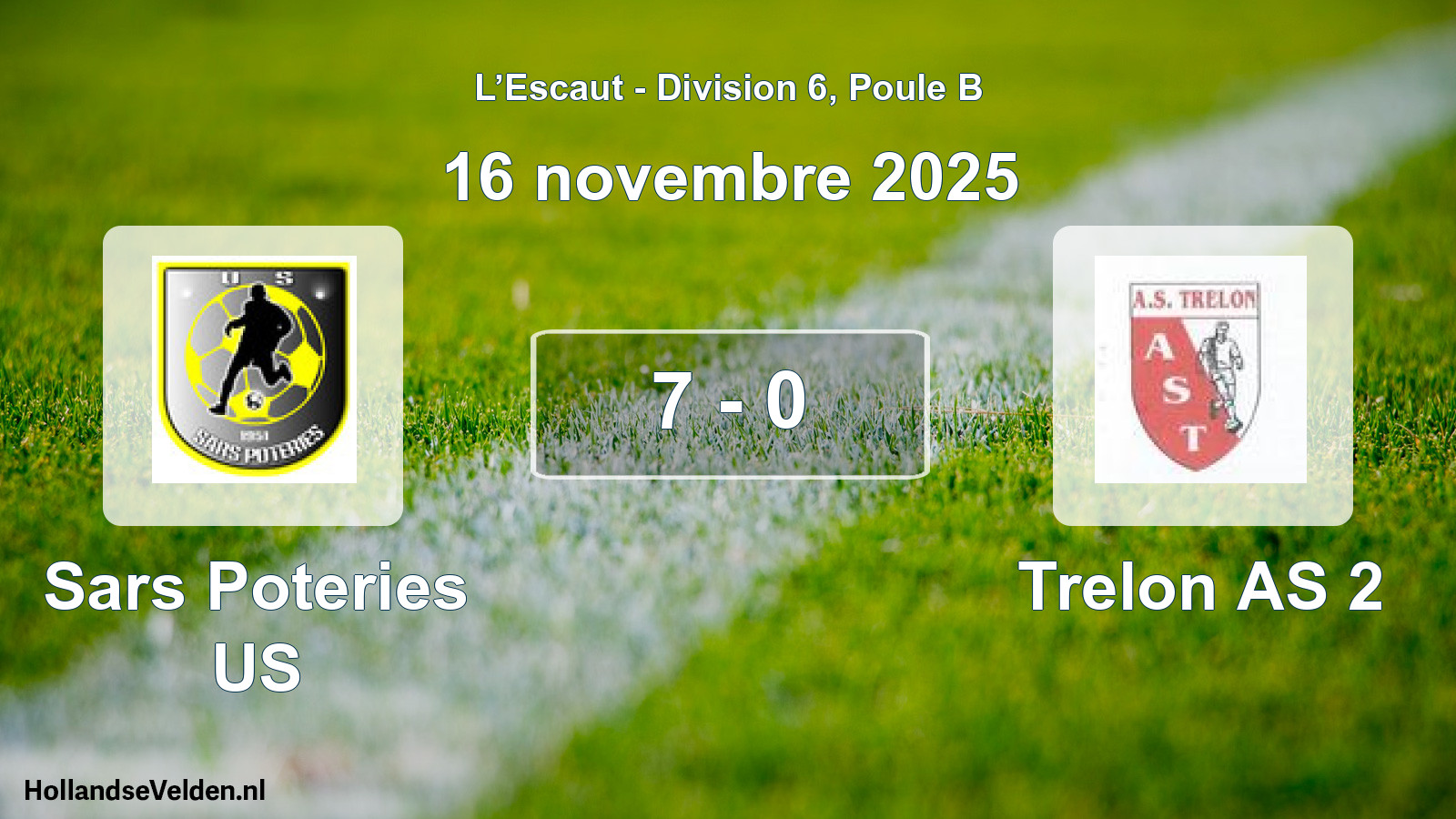 Match joué: Sars Poteries US - Trelon AS 2 7 - 0 (16 novembre 2025)