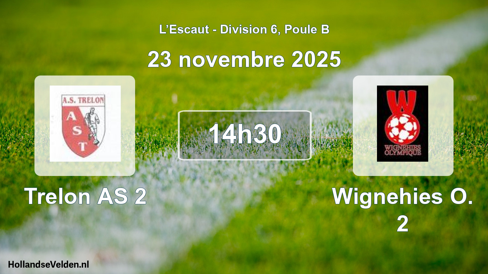 Match programmé: Trelon AS 2 - Wignehies O. 2 (23 novembre 2025)