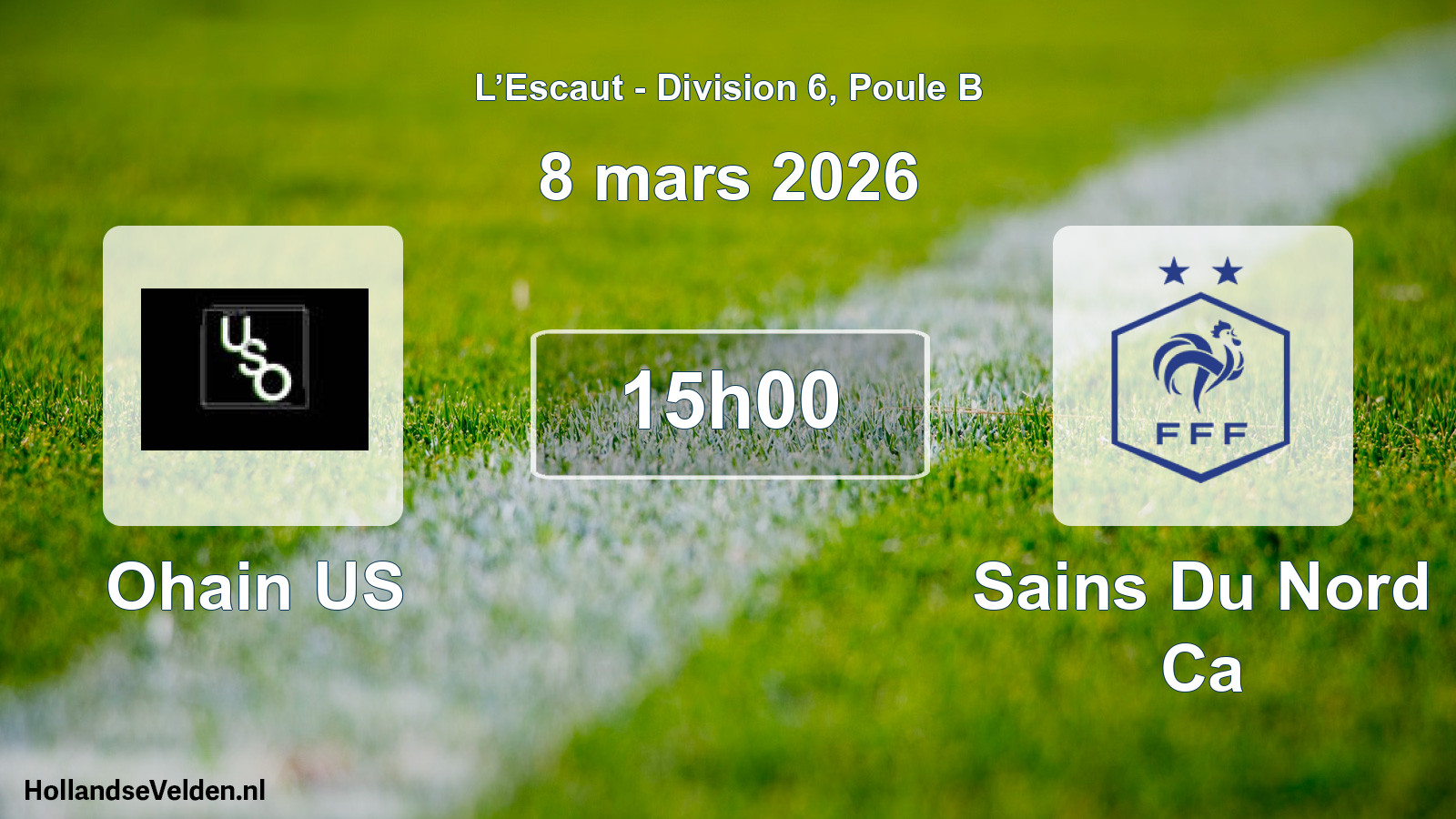 Match programmé: Ohain US - Sains Du Nord Ca (8 mars 2026)