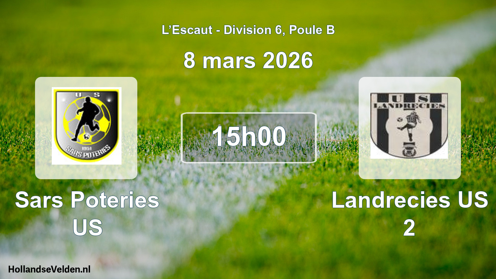 Match programmé: Sars Poteries US - Landrecies US 2 (8 mars 2026)