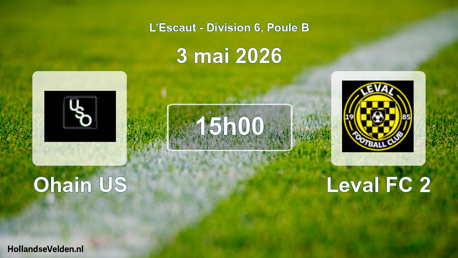 Match programmé: Ohain US - Leval FC 2 (3 mai 2026)