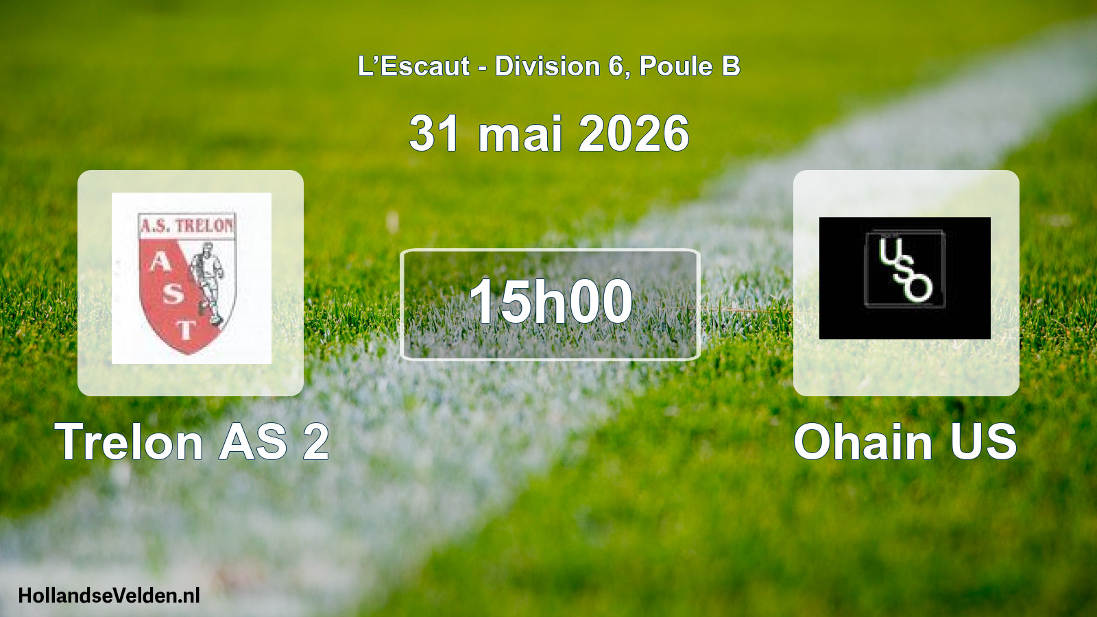 Match programmé: Trelon AS 2 - Ohain US (31 mai 2026)