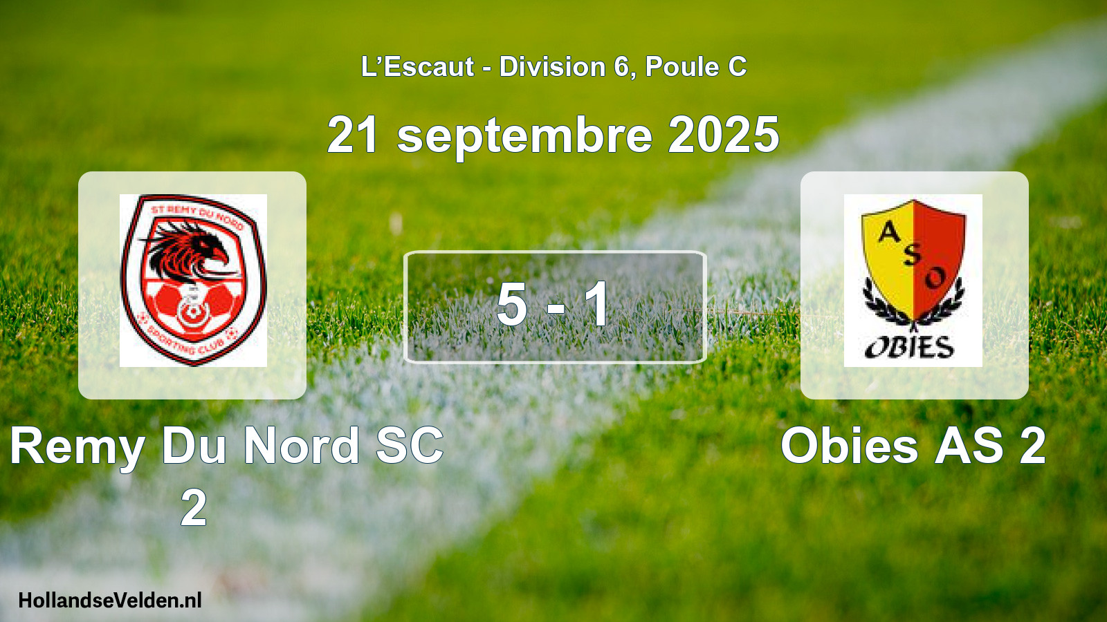 Match joué: St Remy Du Nord SC 2 - Obies AS 2 5 - 1 (21 septembre 2025)