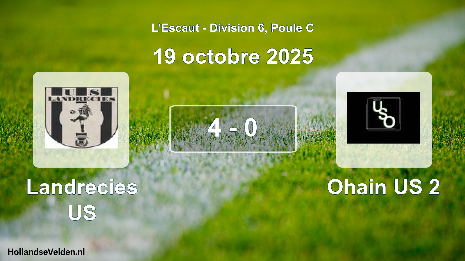 Total number of matches played: Landrecies US - Ohain US 2 4 - 0 (19 October 2025)