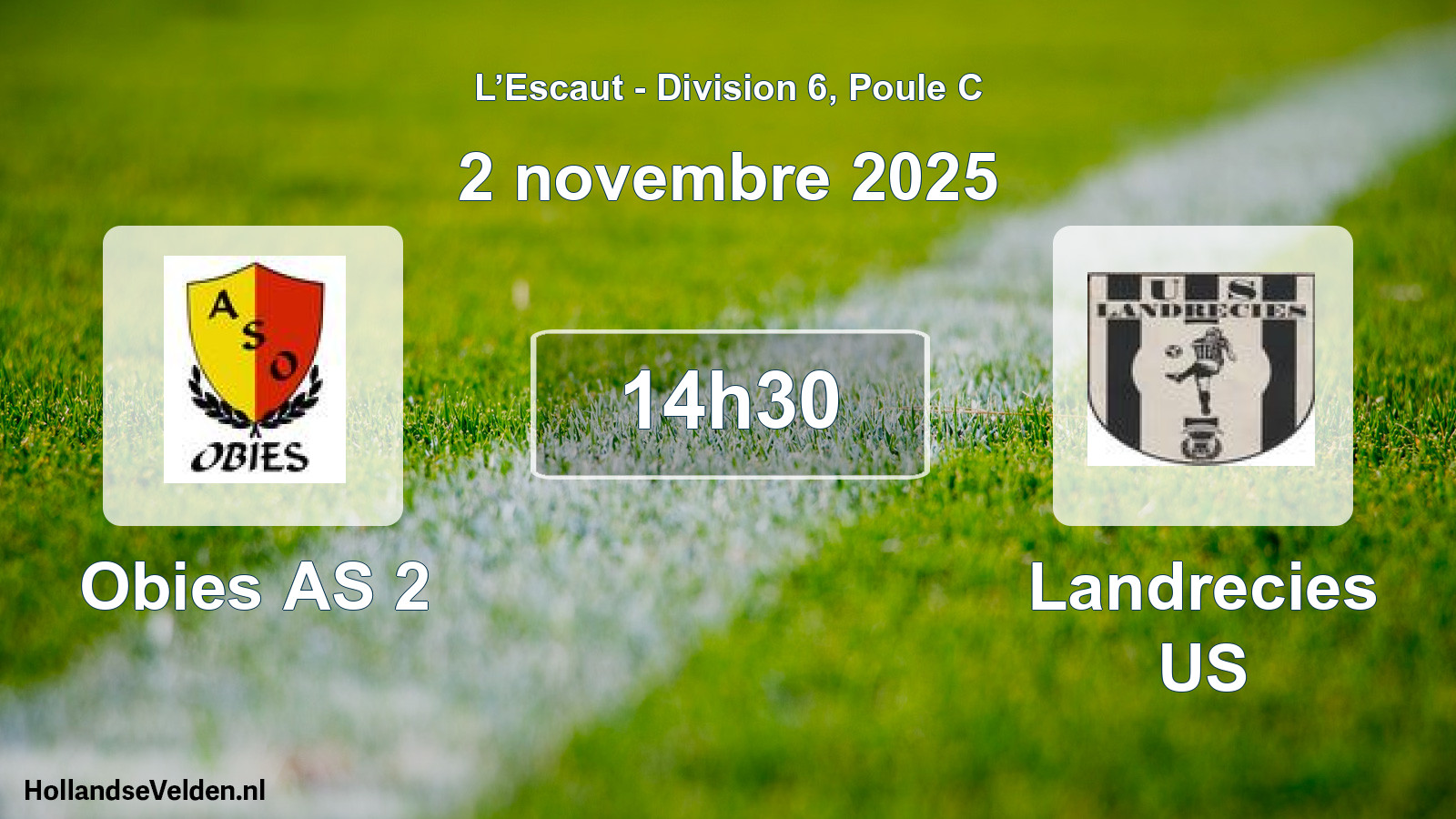Match programmé: Obies AS 2 - Landrecies US (2 novembre 2025)