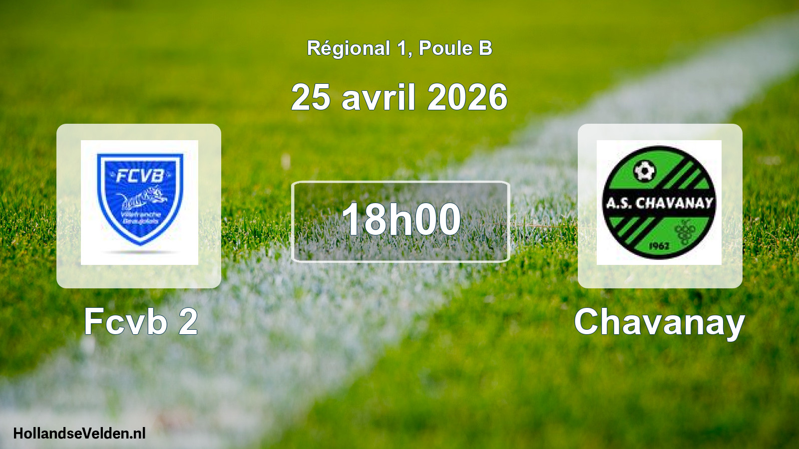 Geplande wedstrijd: Fcvb 2 - Chavanay (25 avril 2026)