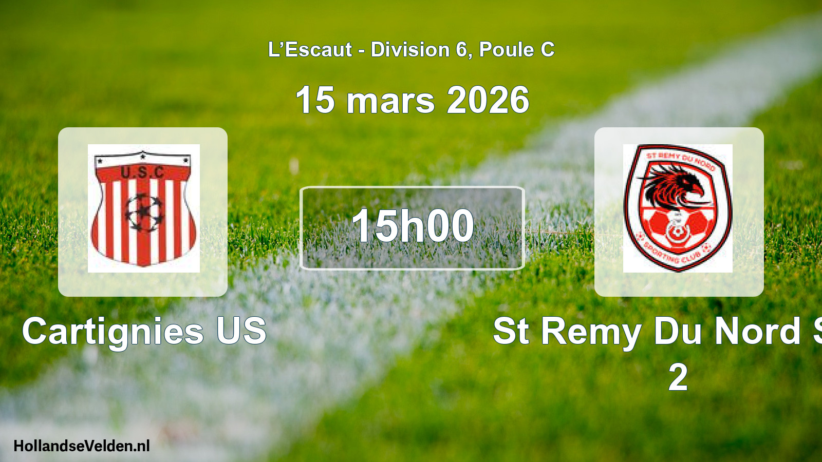 Match programmé: Cartignies US - St Remy Du Nord SC 2 (15 mars 2026)