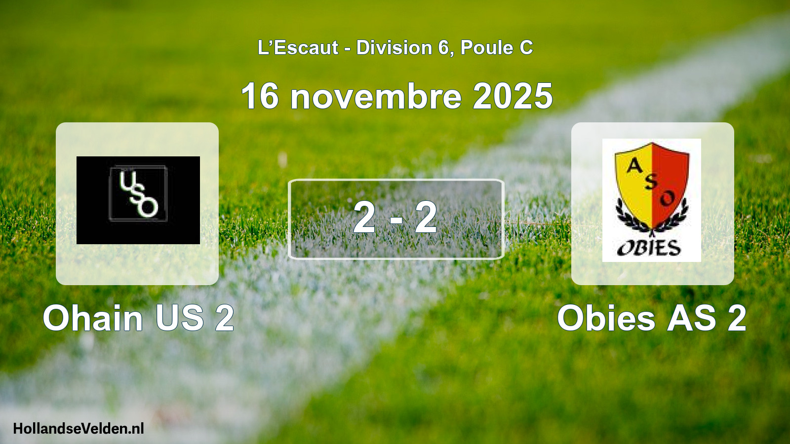 Match joué: Ohain US 2 - Obies AS 2 2 - 2 (16 novembre 2025)
