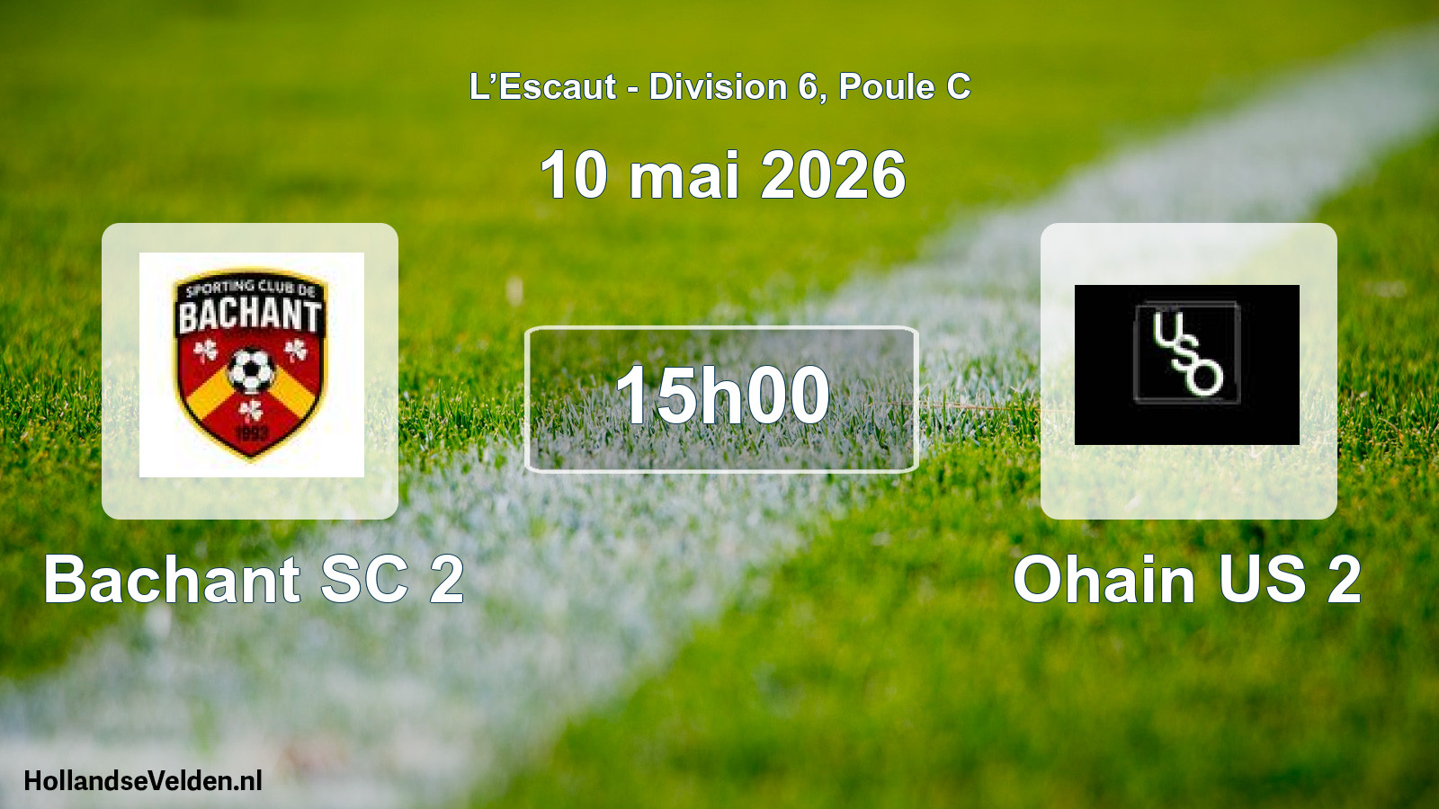 Match programmé: Bachant SC 2 - Ohain US 2 (10 mai 2026)