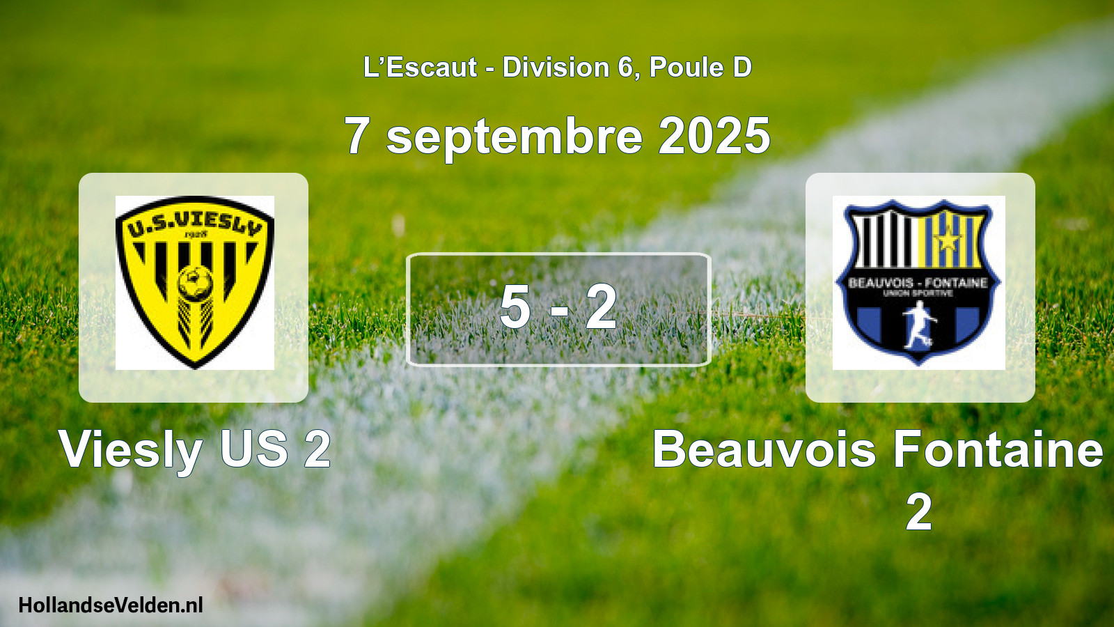 Match joué: Viesly US 2 - Beauvois Fontaine US 2 5 - 2 (7 septembre 2025)