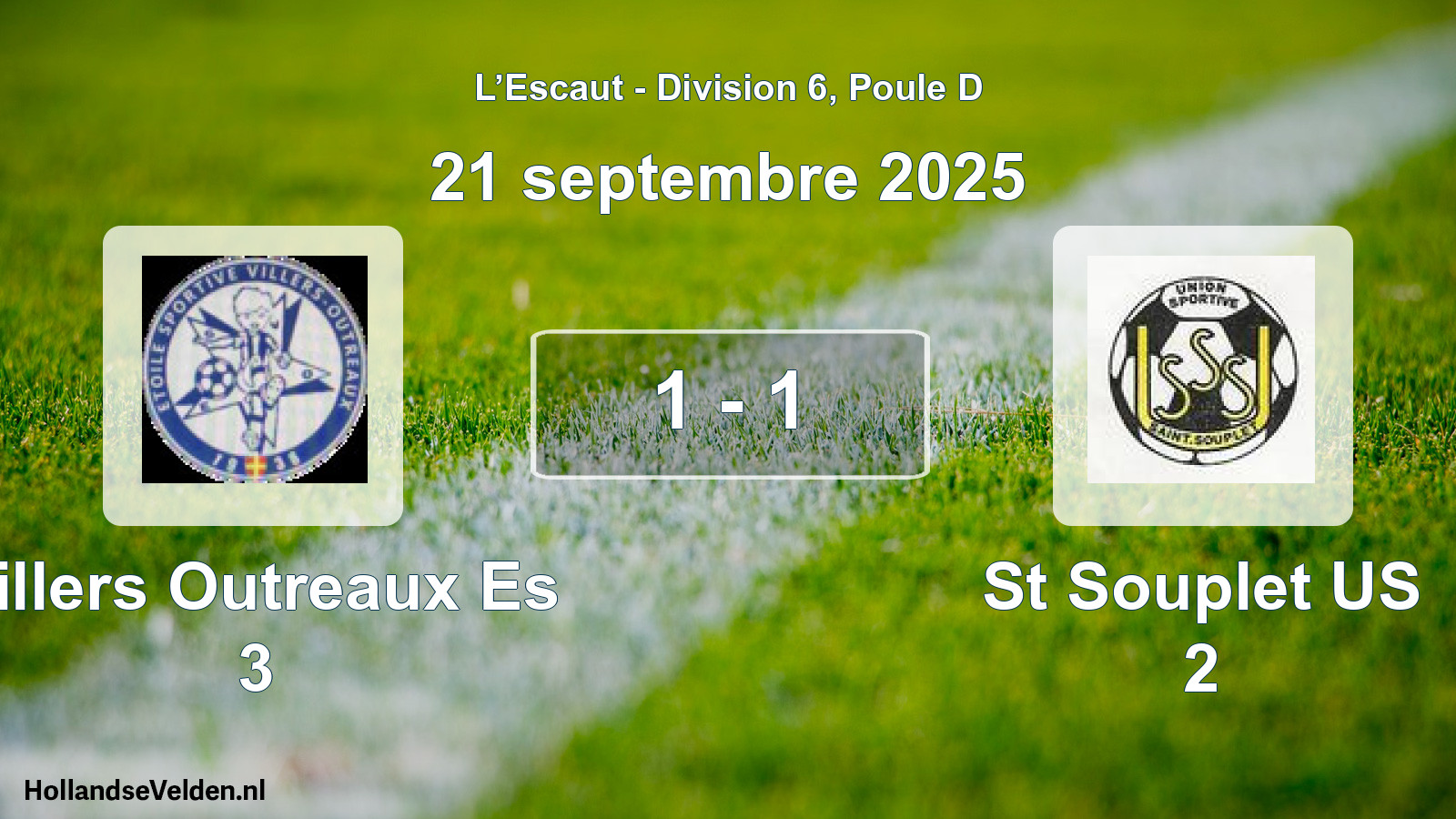 Match joué: Villers Outreaux Es 3 - St Souplet US 2 1 - 1 (21 septembre 2025)