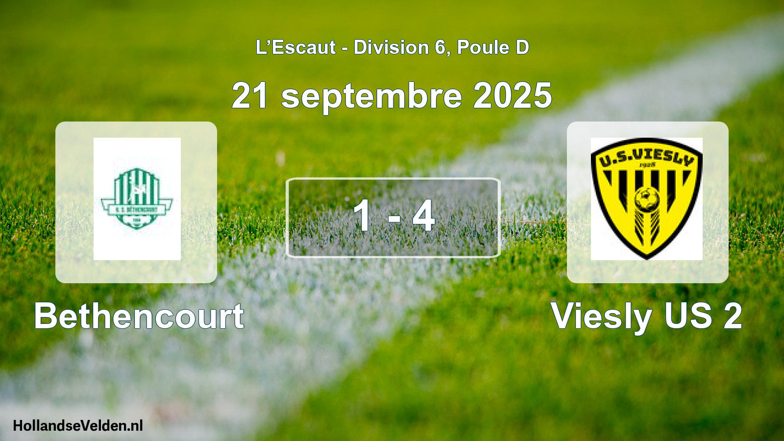 Match joué: Bethencourt - Viesly US 2 1 - 4 (21 septembre 2025)
