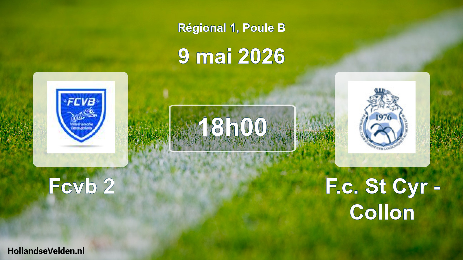 Geplande wedstrijd: Fcvb 2 - F.c. St Cyr - Collon (9 mai 2026)