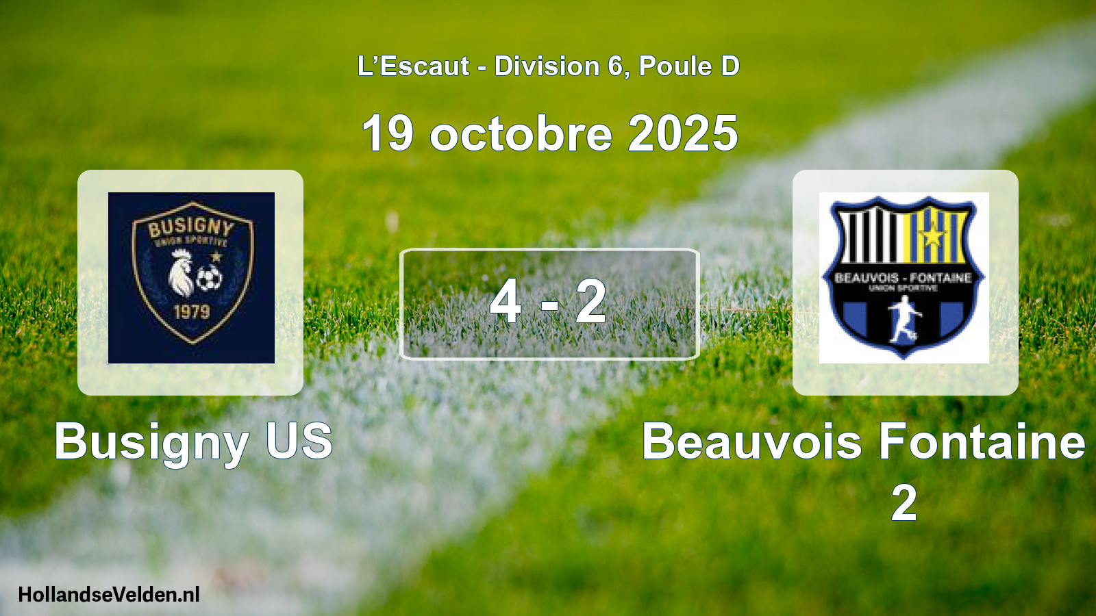 Match joué: Busigny US - Beauvois Fontaine US 2 4 - 2 (19 octobre 2025)