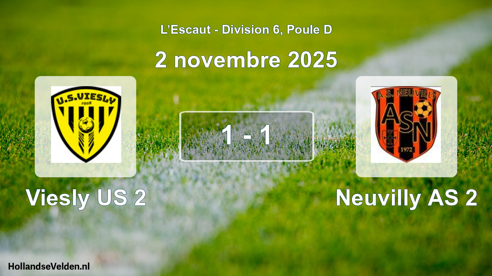 Gespeelde wedstrijd: Viesly US 2 - Neuvilly AS 2 1 - 1 (2 november 2025)
